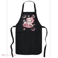 Cute Kawaii Pink Axolotl Riding A Blobfish Funny Axolotls  Apron thumb 0