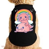 Cute Kawaii P.ink Axolotl Riding A Blob Fish Doggie Tank thumb 0