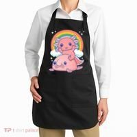 Cute Kawaii P.ink Axolotl Riding A Blob Fish Apron thumb 2