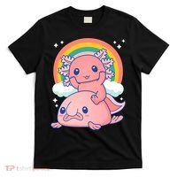 Cute Kawaii P.ink Axolotl Riding A Blob Fish T-Shirt thumb 0