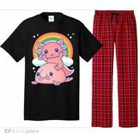 Cute Kawaii P.ink Axolotl Riding A Blob Fish Pajama Set thumb 0
