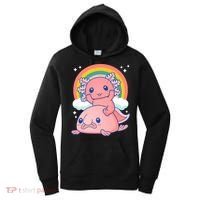 Cute Kawaii P.ink Axolotl Riding A Blob Fish Women's Hoodie thumb 0