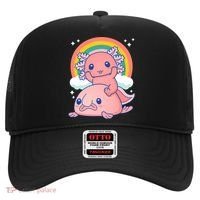 Cute Kawaii P.ink Axolotl Riding A Blob Fish Hat thumb 0