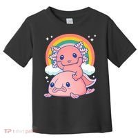 Cute Kawaii P.ink Axolotl Riding A Blob Fish Toddler T-Shirt thumb 0