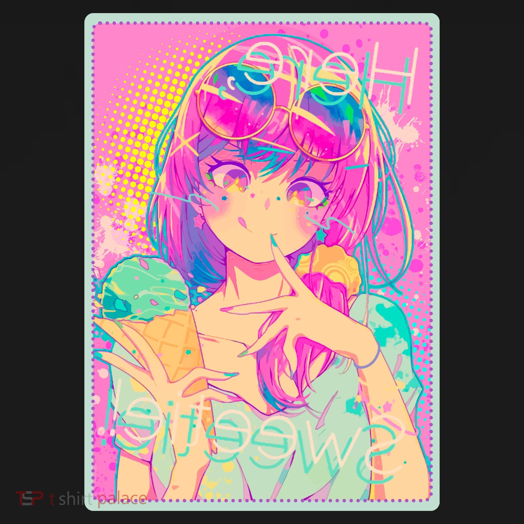 Cute Kawaii Pastel Anime Girl Pop Art Poster Women's Hoodie