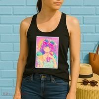 Cute Kawaii Pastel Anime Girl Pop Art Poster Women's Tank Top thumb 2