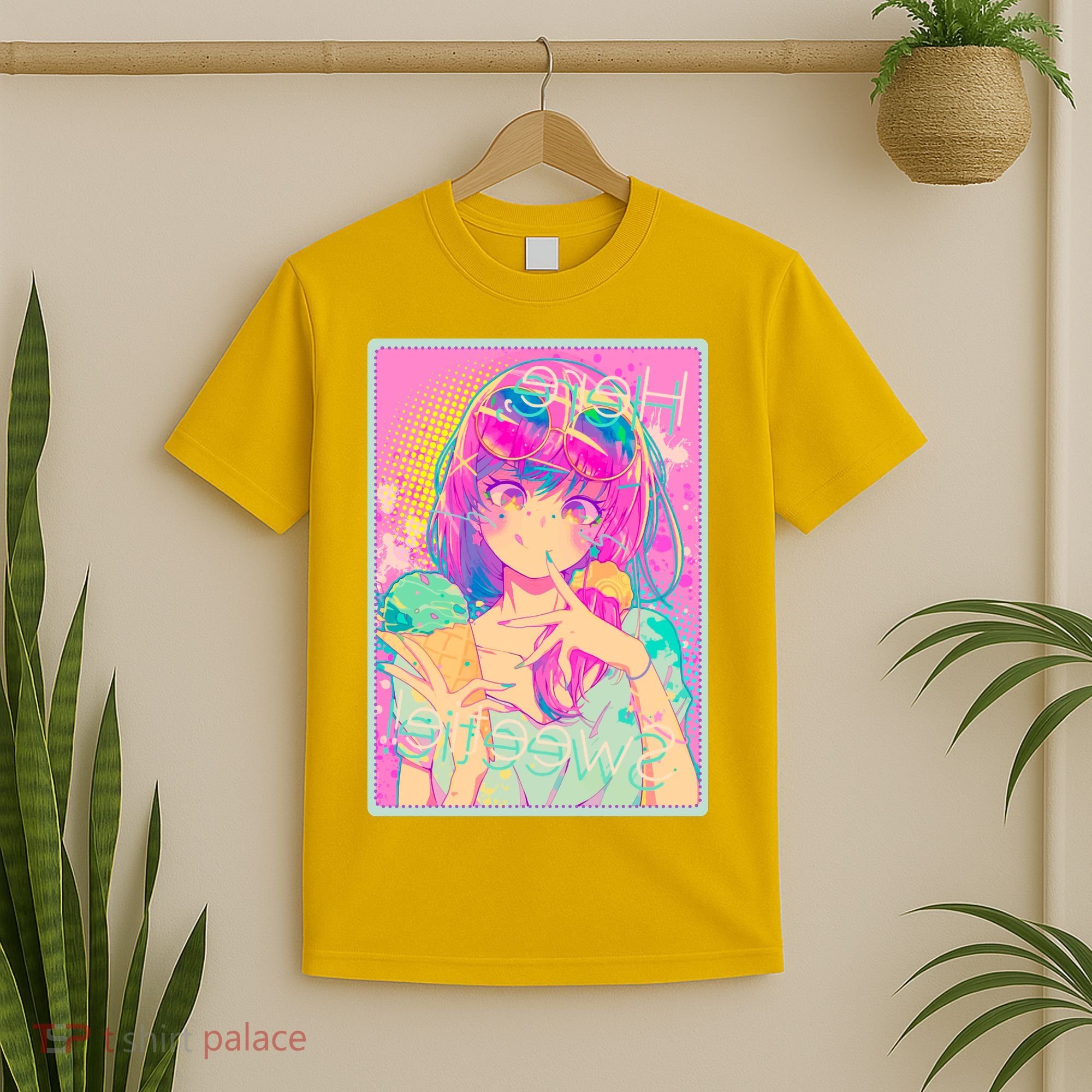Cute Kawaii Pastel Anime Girl Pop Art Poster T-Shirt