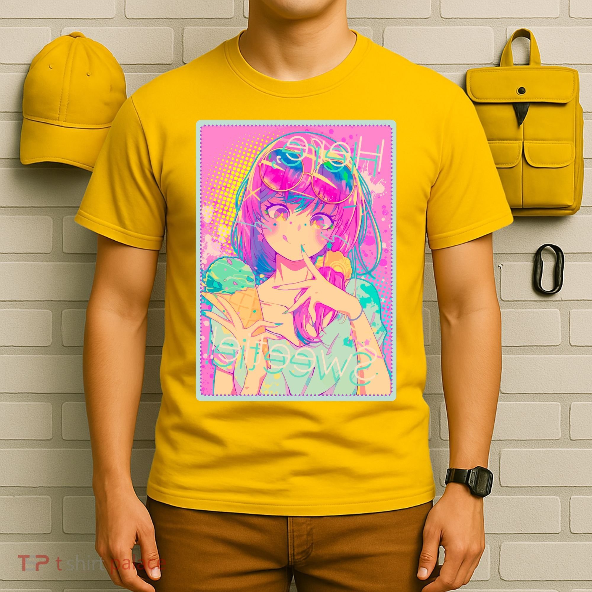 Cute Kawaii Pastel Anime Girl Pop Art Poster T-Shirt