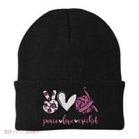 Crochet Knitting Peace Love Crochet Funny Crocheting Beanie thumb 0