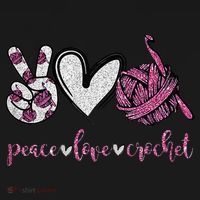 Crochet Knitting Peace Love Crochet Funny Crocheting Women's Hoodie thumb 2