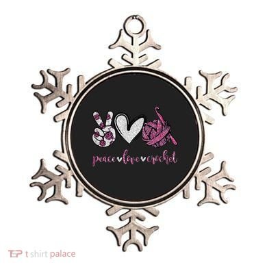 Crochet Knitting Peace Love Crochet Funny Crocheting Ornament