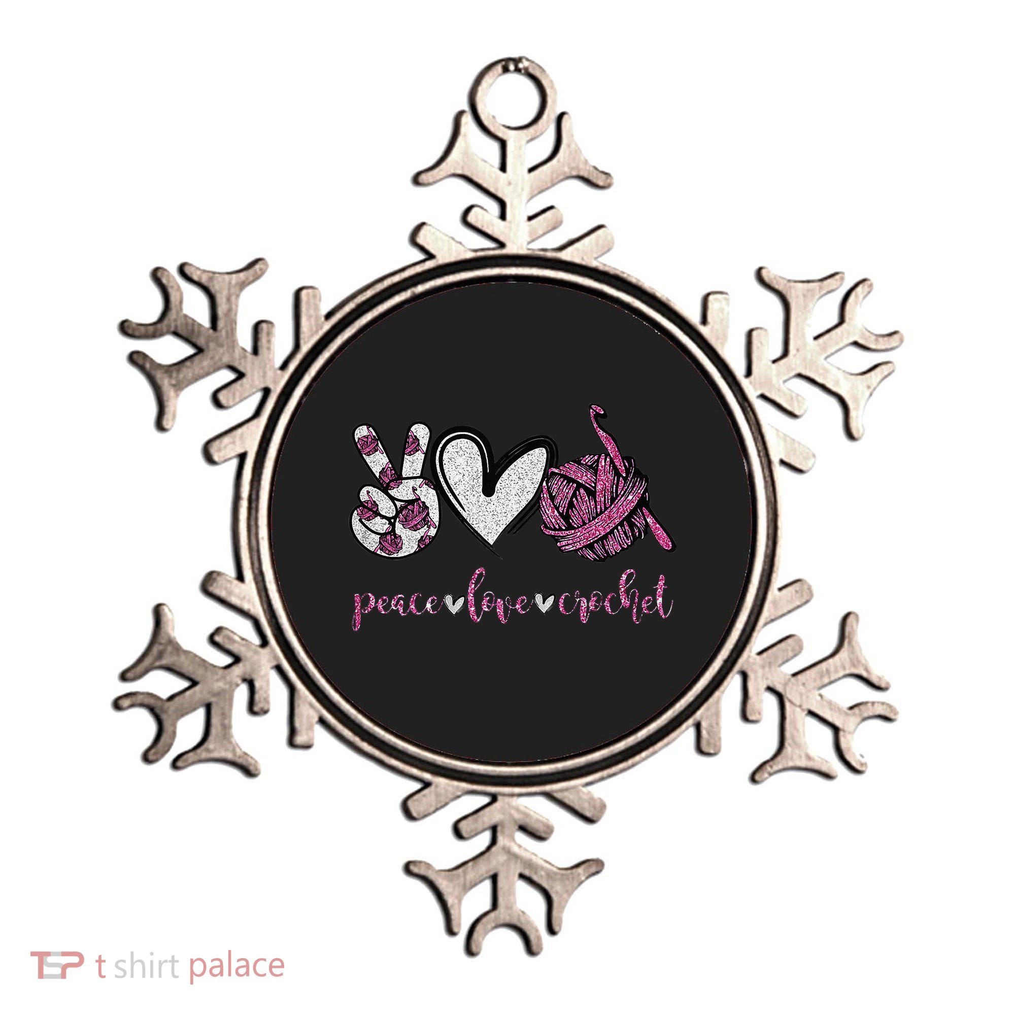 Crochet Knitting Peace Love Crochet Funny Crocheting Ornament