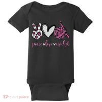 Crochet Knitting Peace Love Crochet Funny Crocheting Baby Bodysuit thumb 0