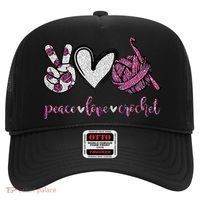 Crochet Knitting Peace Love Crochet Funny Crocheting Hat thumb 0