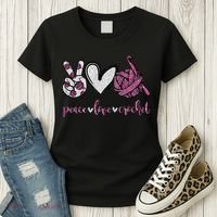 Crochet Knitting Peace Love Crochet Funny Crocheting Women's T-Shirt thumb 3