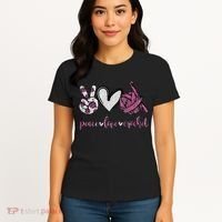 Crochet Knitting Peace Love Crochet Funny Crocheting Women's T-Shirt thumb 4
