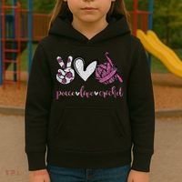 Crochet Knitting Peace Love Crochet Funny Crocheting Kids Hoodie thumb 3