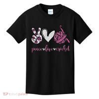 Crochet Knitting Peace Love Crochet Funny Crocheting Kids T-Shirt thumb 0