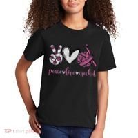 Crochet Knitting Peace Love Crochet Funny Crocheting Kids T-Shirt thumb 2