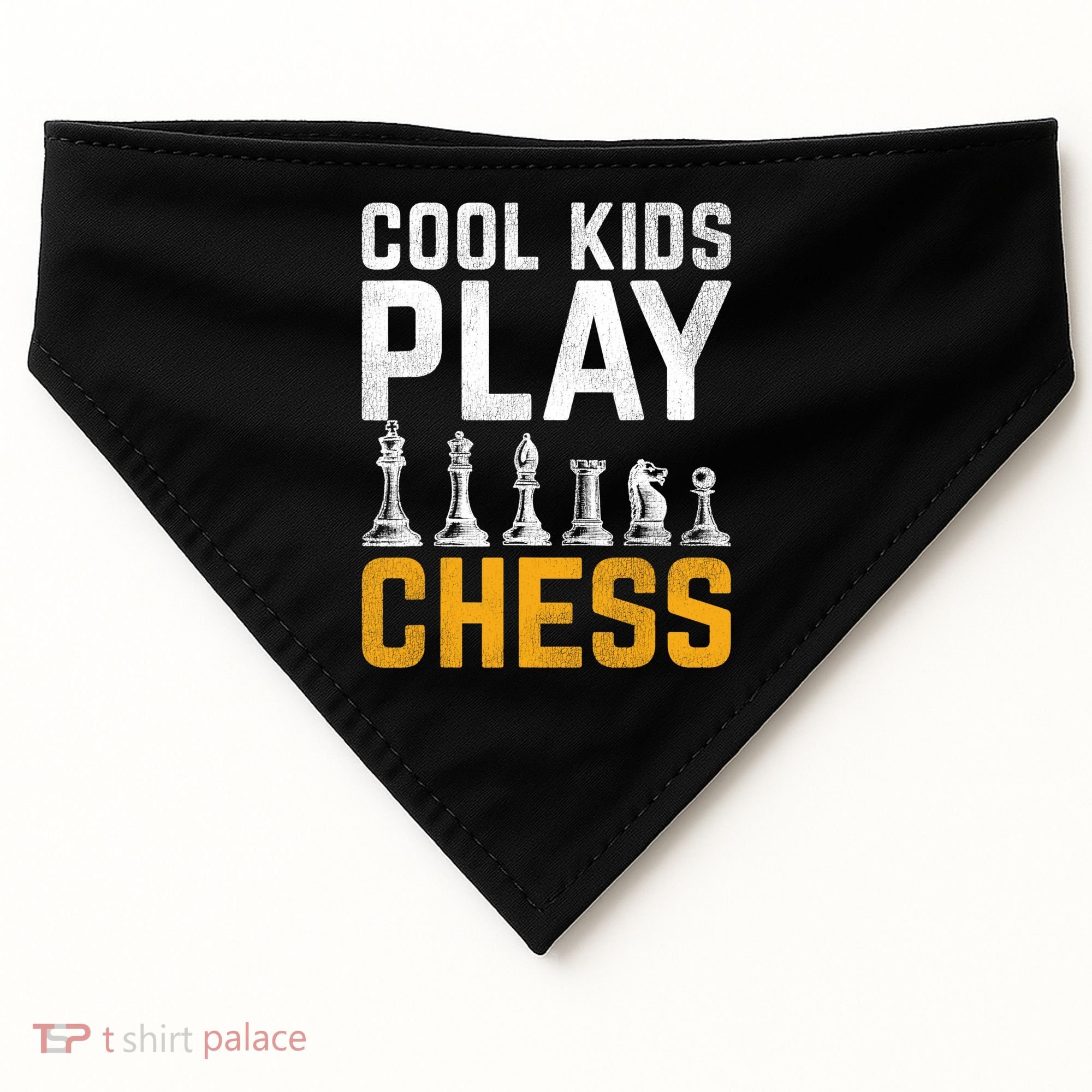 Cool Kids Play Chess Gift USA-Made Doggie Bandana