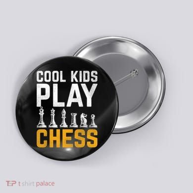 Cool Kids Play Chess Gift Button