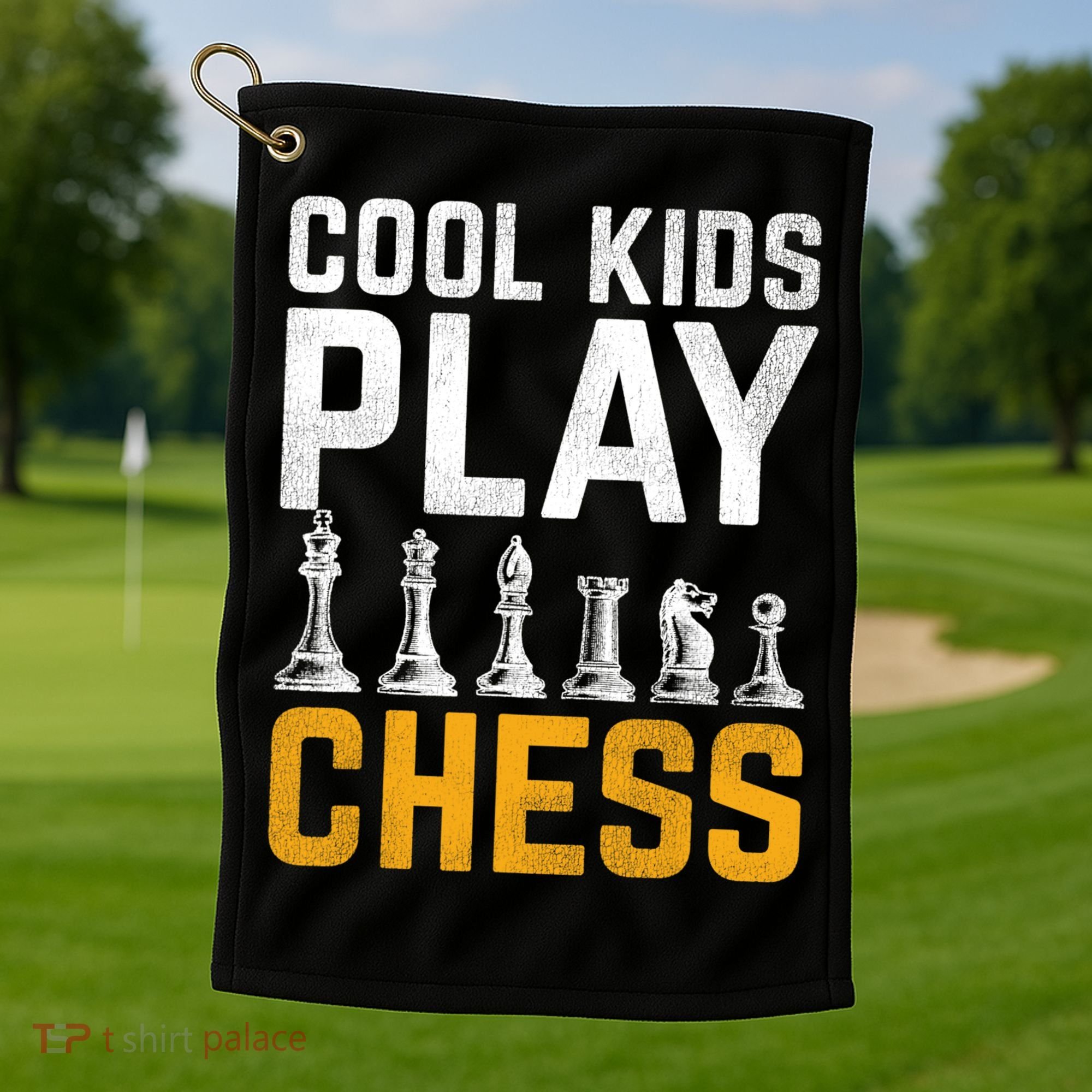 Cool Kids Play Chess Gift Golf Towel