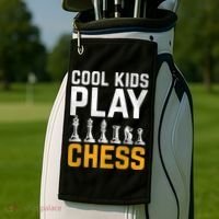 Cool Kids Play Chess Gift Golf Towel thumb 2