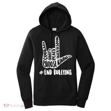 Choose Kindness Rock On # End Bullying Women's Hoodie