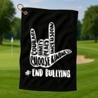 Choose Kindness Rock On # End Bullying Golf Towel thumb 1