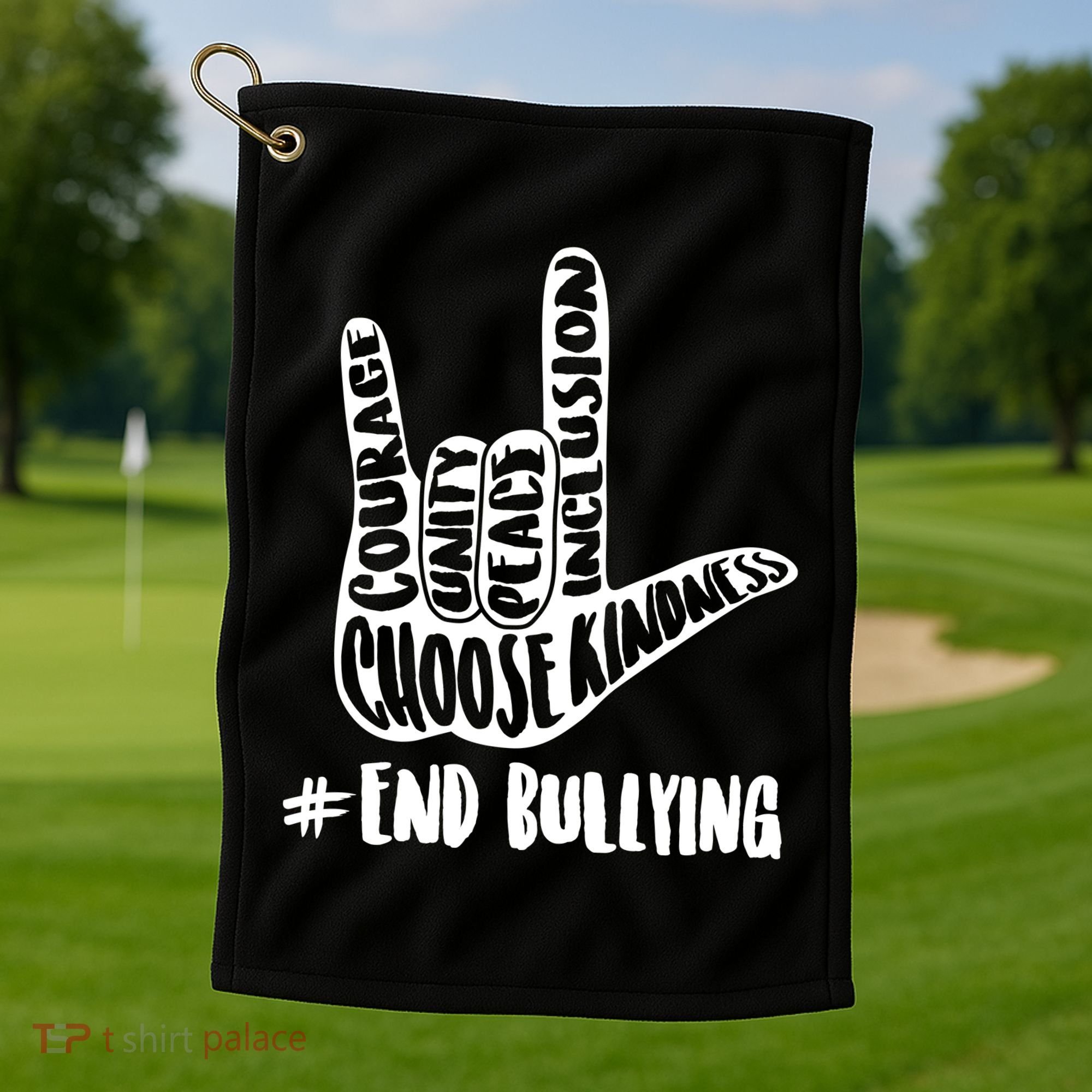 Choose Kindness Rock On # End Bullying Golf Towel