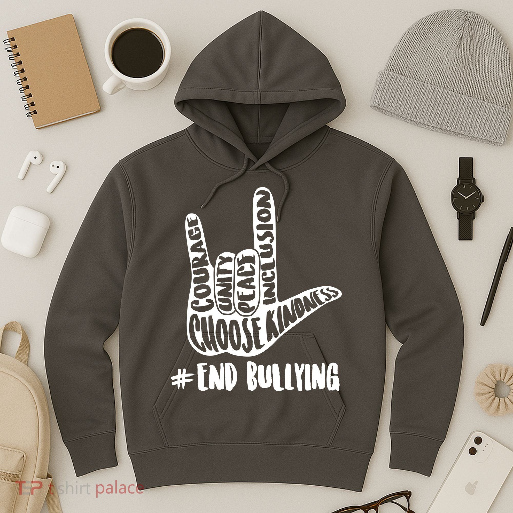 Choose Kindness Rock On # End Bullying Hoodie