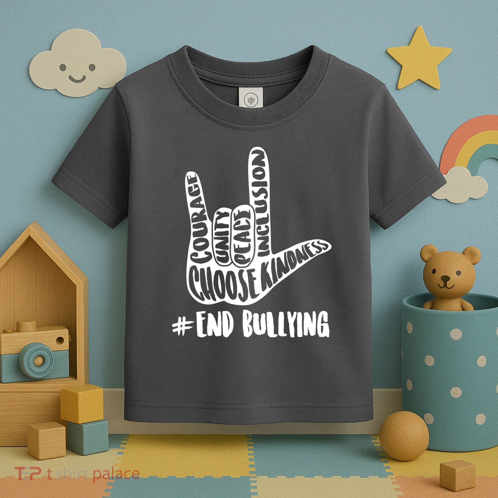 Choose Kindness Rock On # End Bullying Toddler T-Shirt