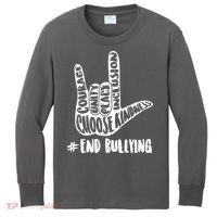 Choose Kindness Rock On # End Bullying Kids Long Sleeve Shirt thumb 0