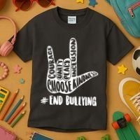 Choose Kindness Rock On # End Bullying Kids T-Shirt thumb 3