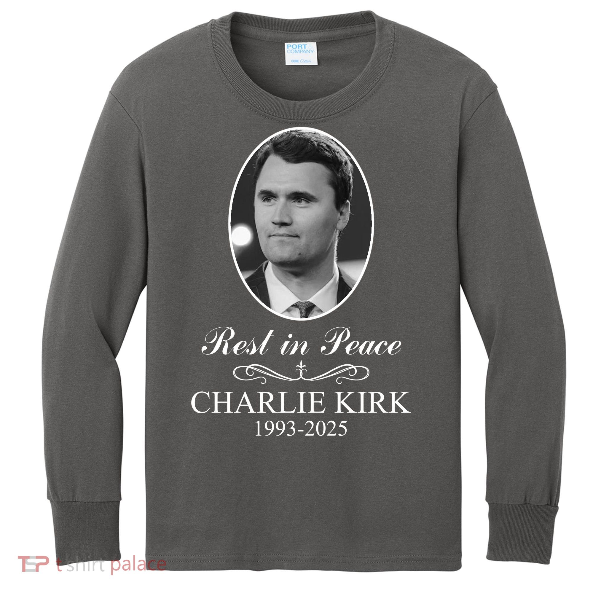 Charlie Kirk Rest In Peace  Memorial Tribute In Loving Memory Kids Long Sleeve Shirt