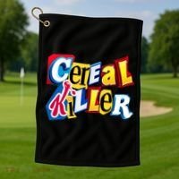 Cereal Killer Ransom Note Premium Golf Towel thumb 1