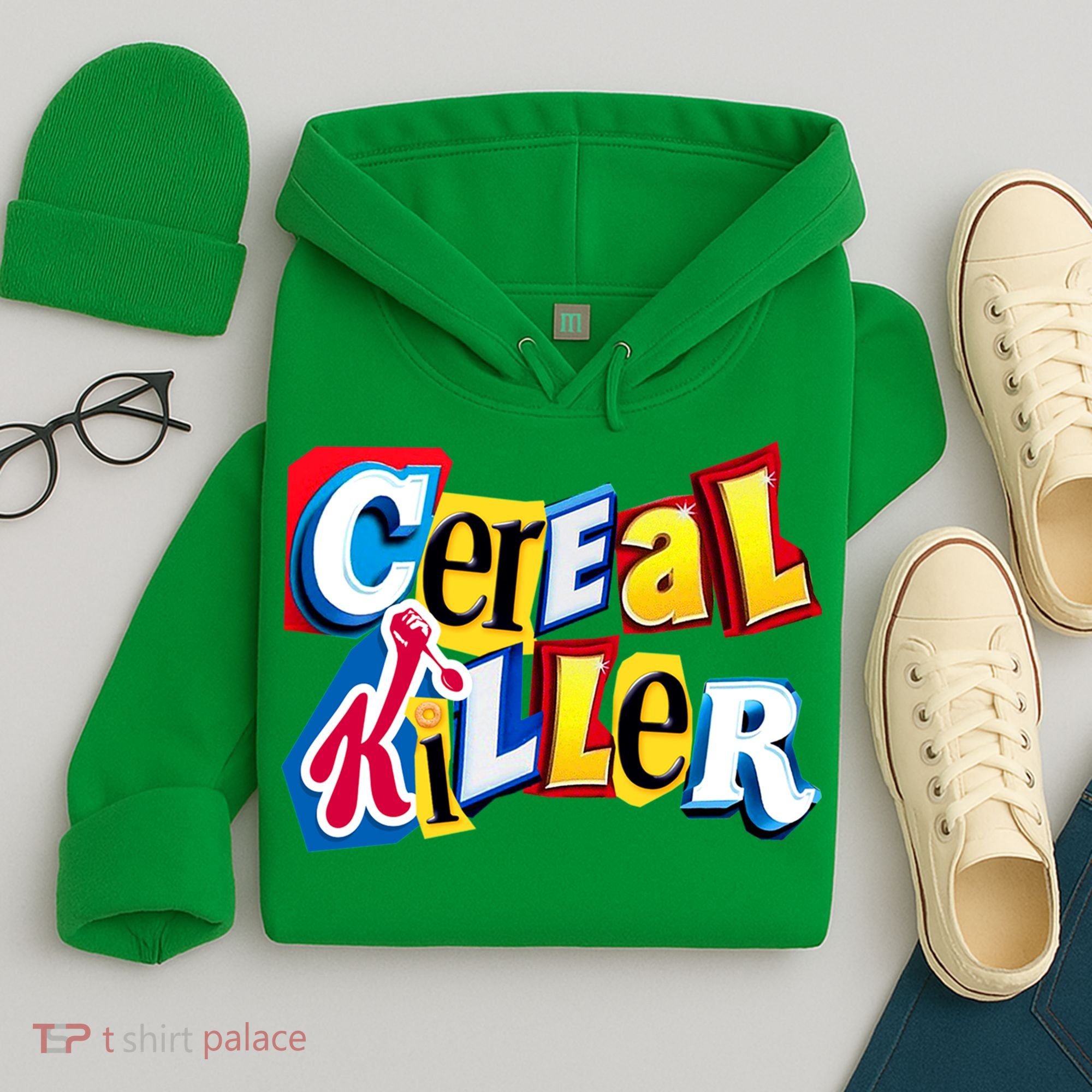 Cereal Killer Ransom Note Premium Hoodie