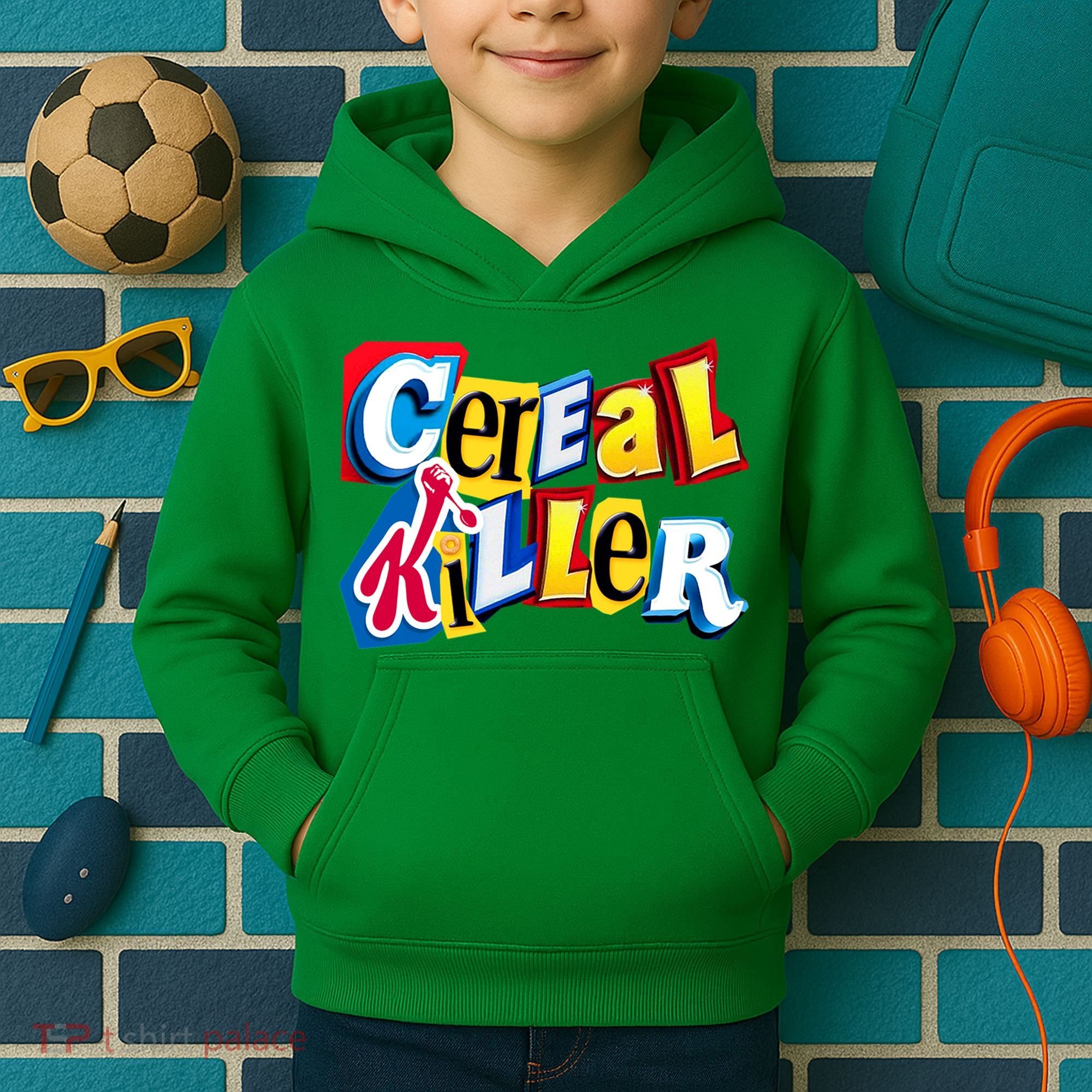 Cereal Killer Ransom Note Premium Kids Hoodie