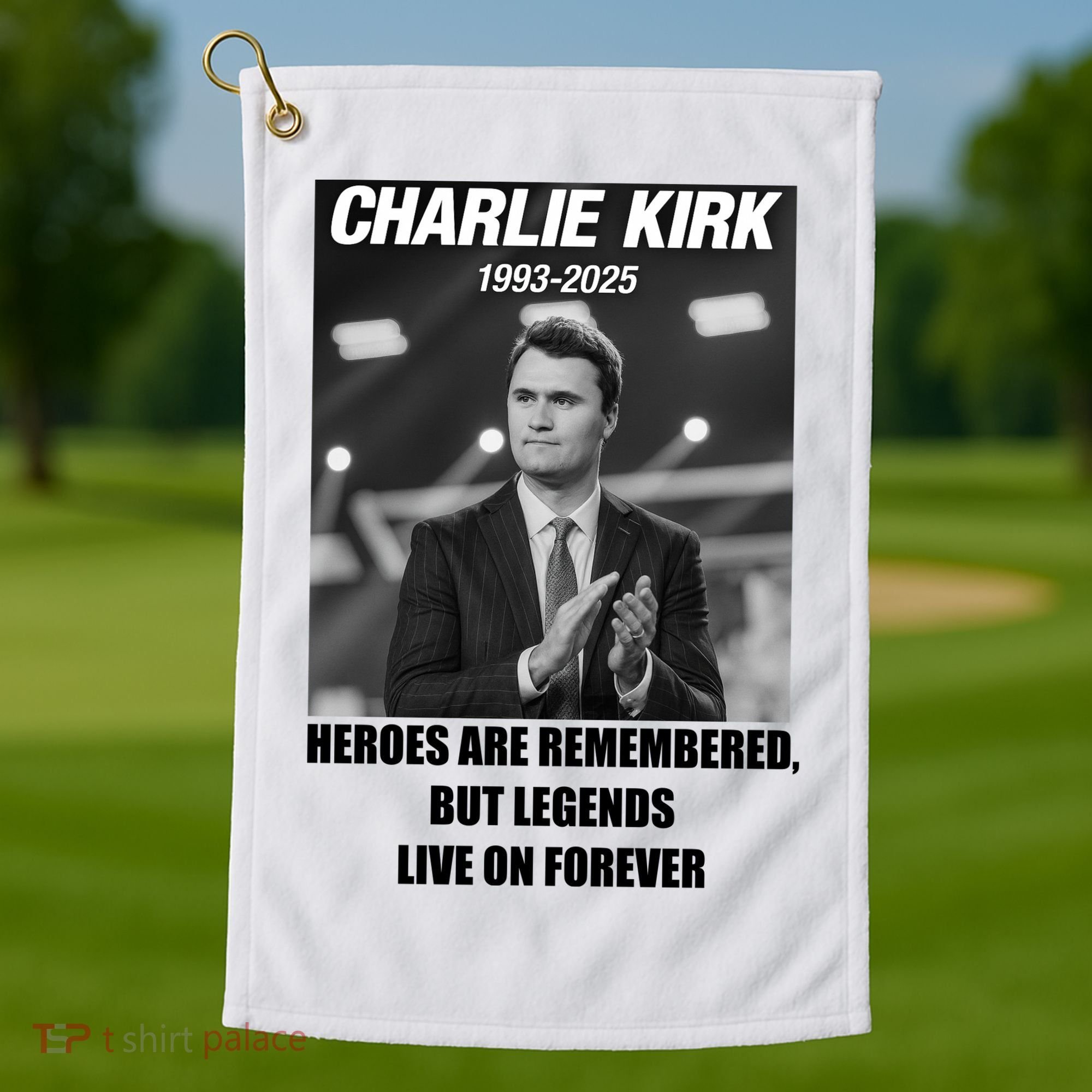 Charlie Kirk Rest In Peace RIP Tribute Memorial MAGA Golf Towel