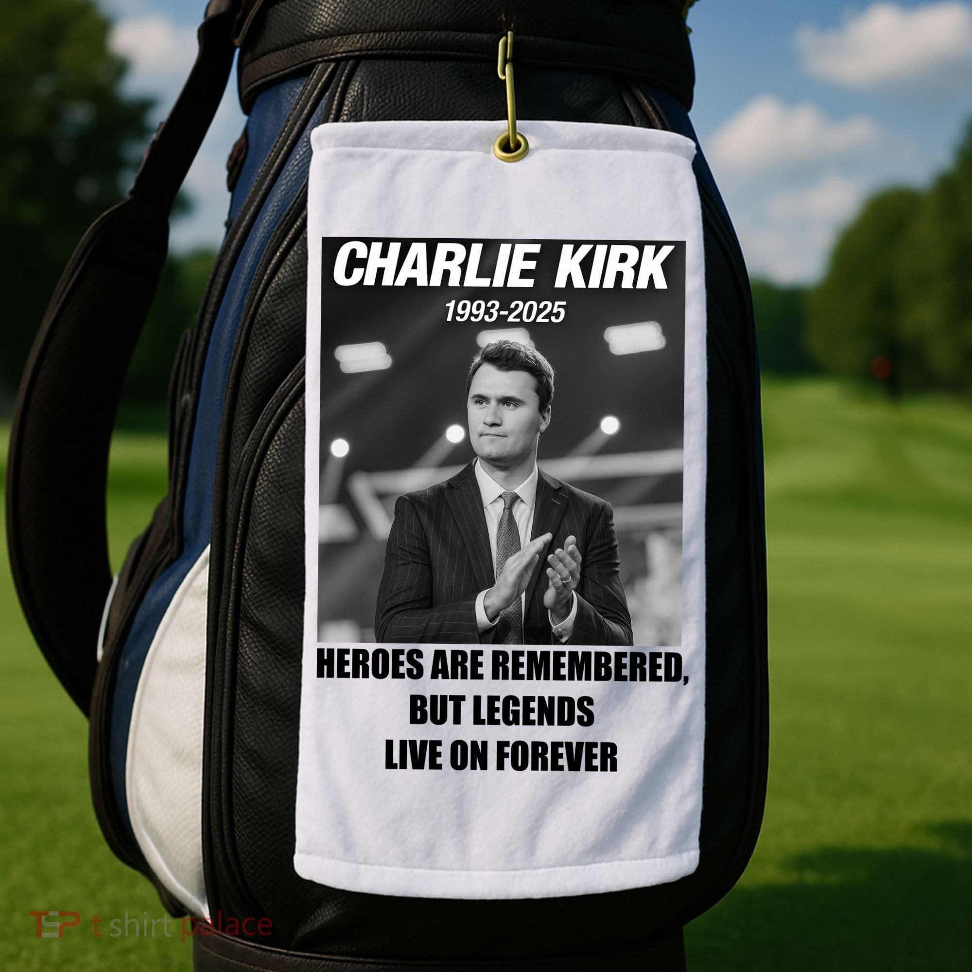 Charlie Kirk Rest In Peace RIP Tribute Memorial MAGA Golf Towel