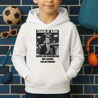 Charlie Kirk Rest In Peace RIP Tribute Memorial MAGA Kids Hoodie thumb 2