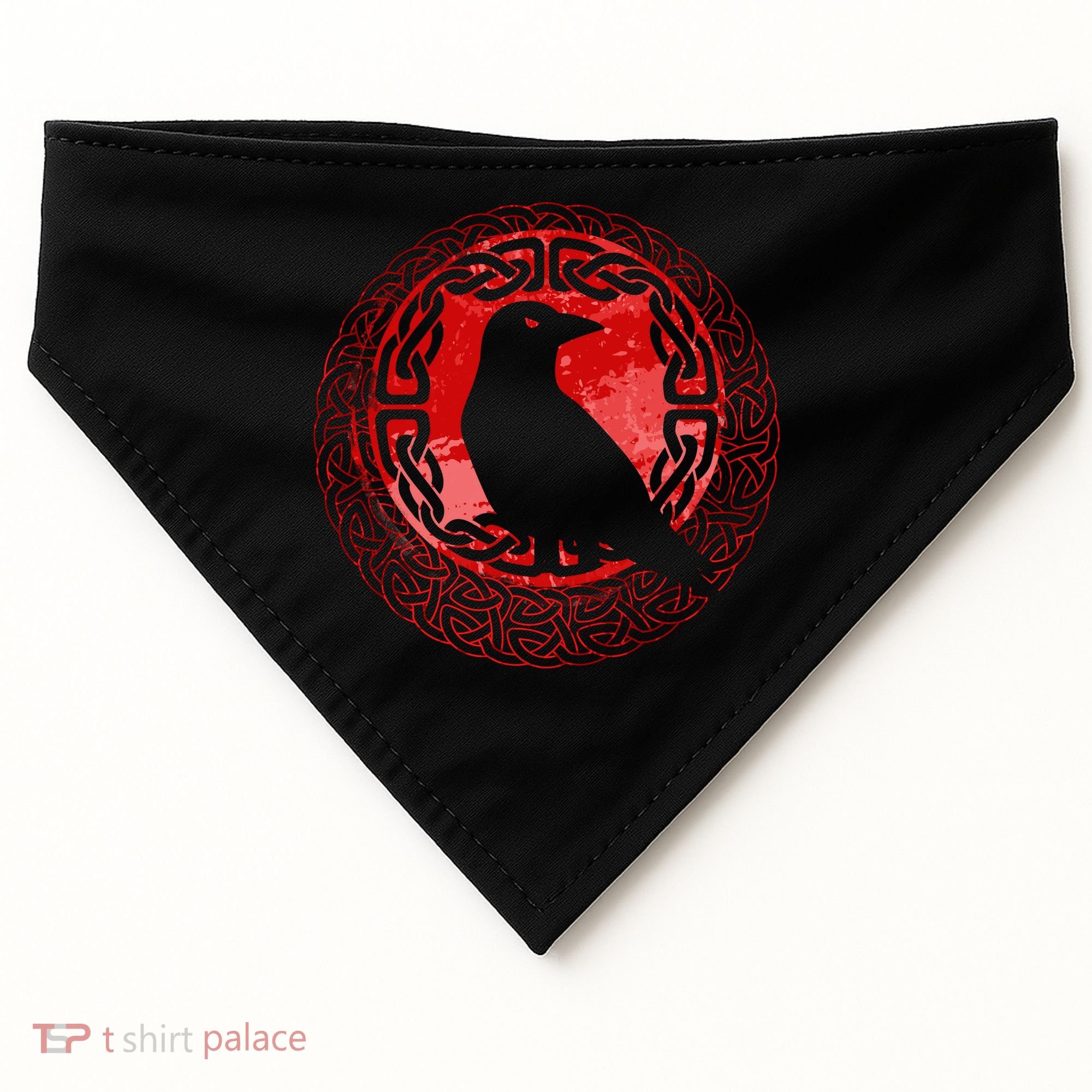 Celtic Knot Raven Crow USA-Made Doggie Bandana