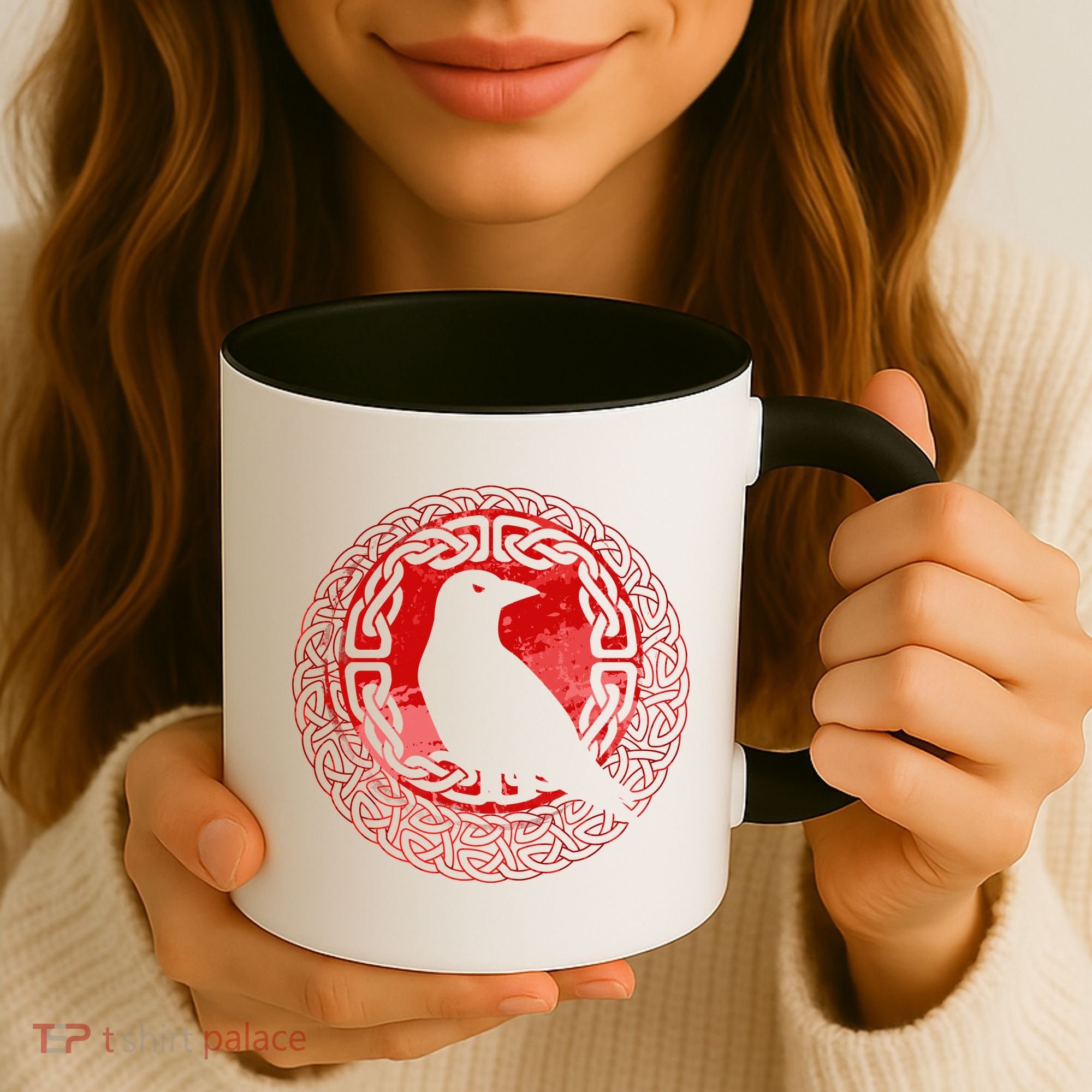 Celtic Knot Raven Crow Coffee Mug