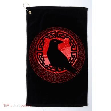 Celtic Knot Raven Crow Golf Towel