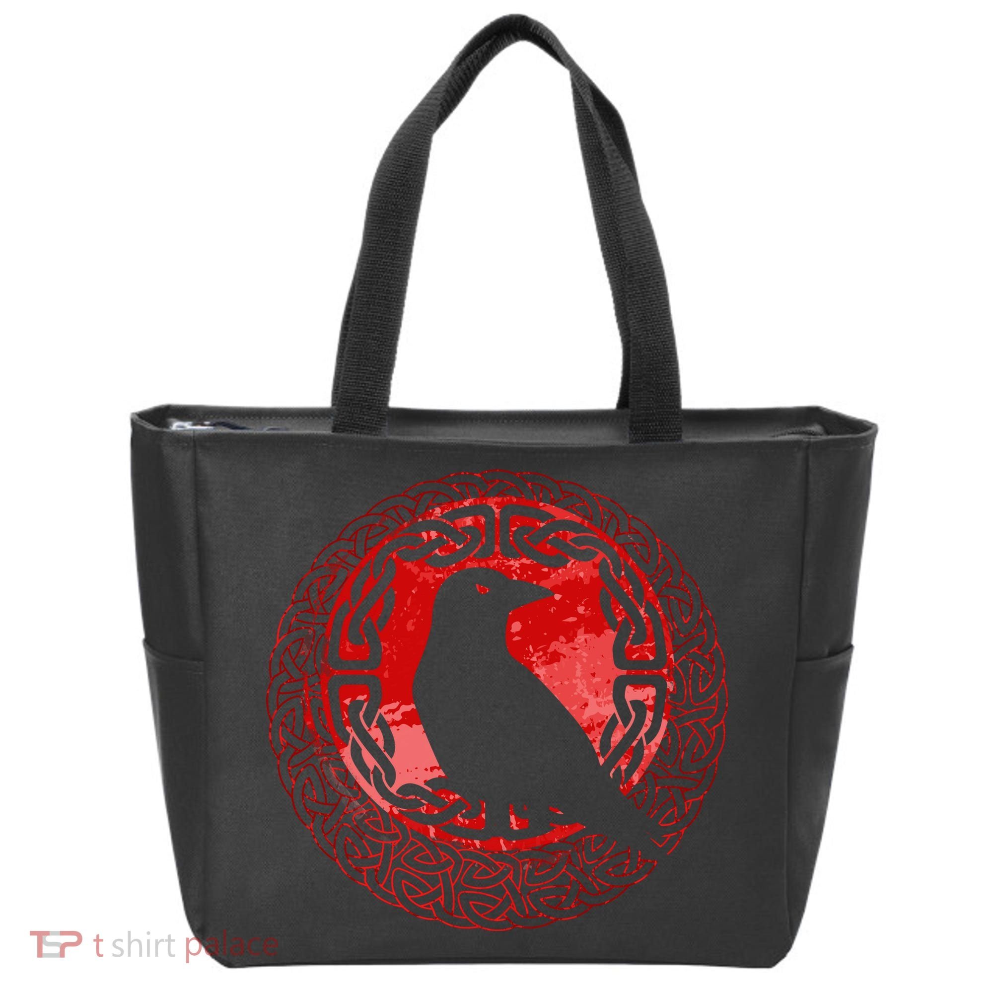 Celtic Knot Raven Crow Tote Bag