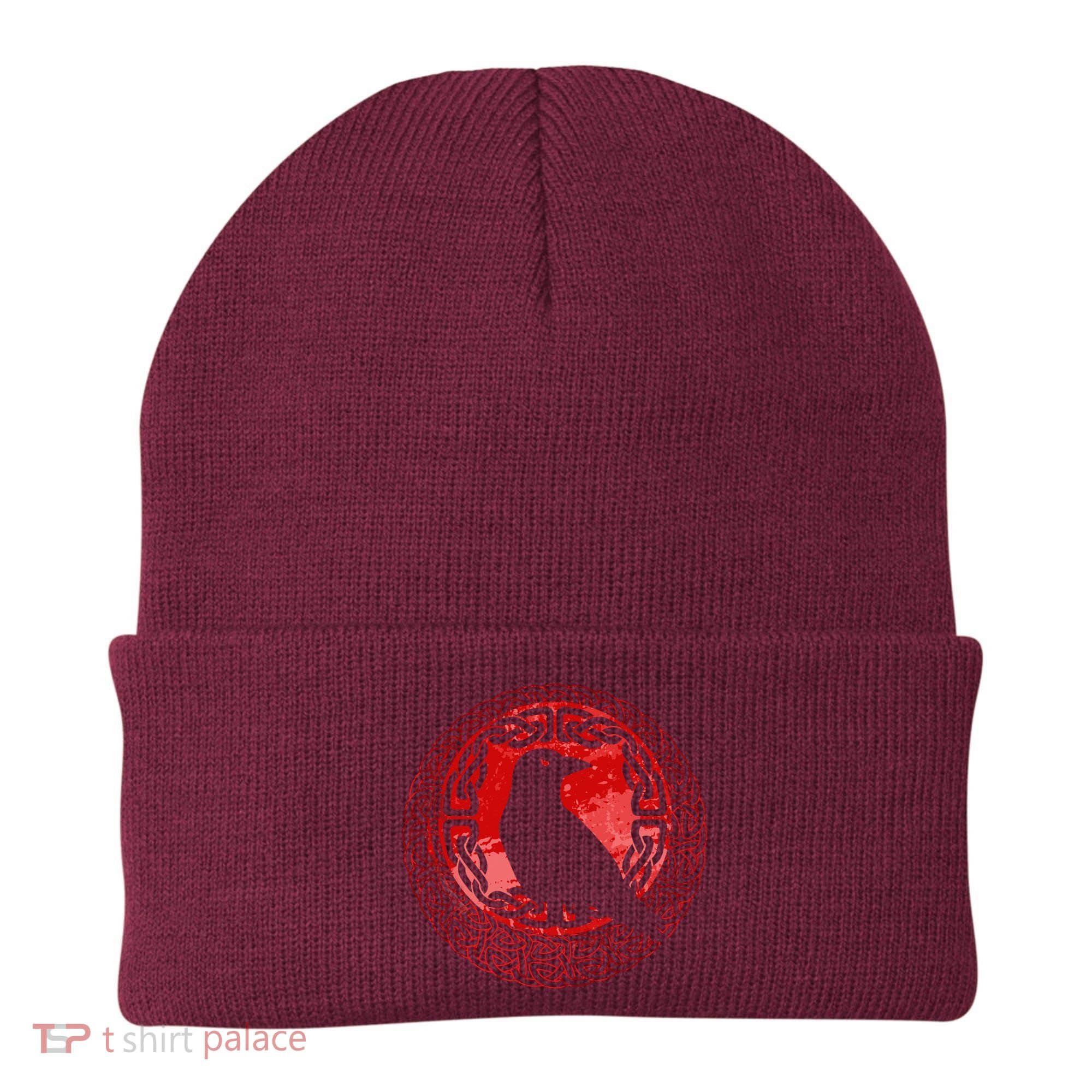 Celtic Knot Raven Crow Beanie