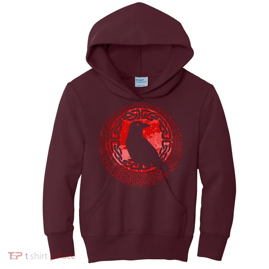 Celtic Knot Raven Crow Kids Hoodie