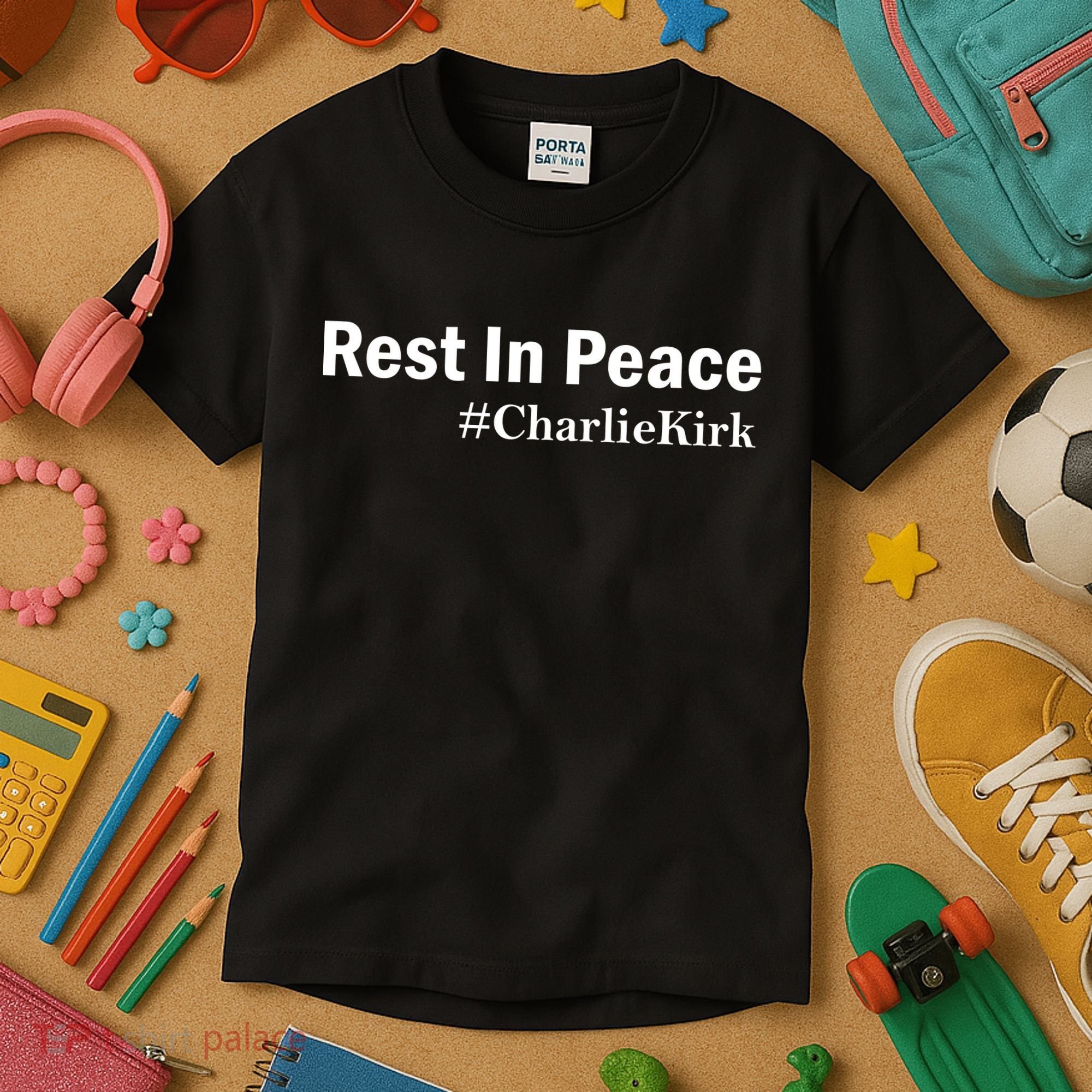 Charlie Kirk Rest In Peace Kids T-Shirt