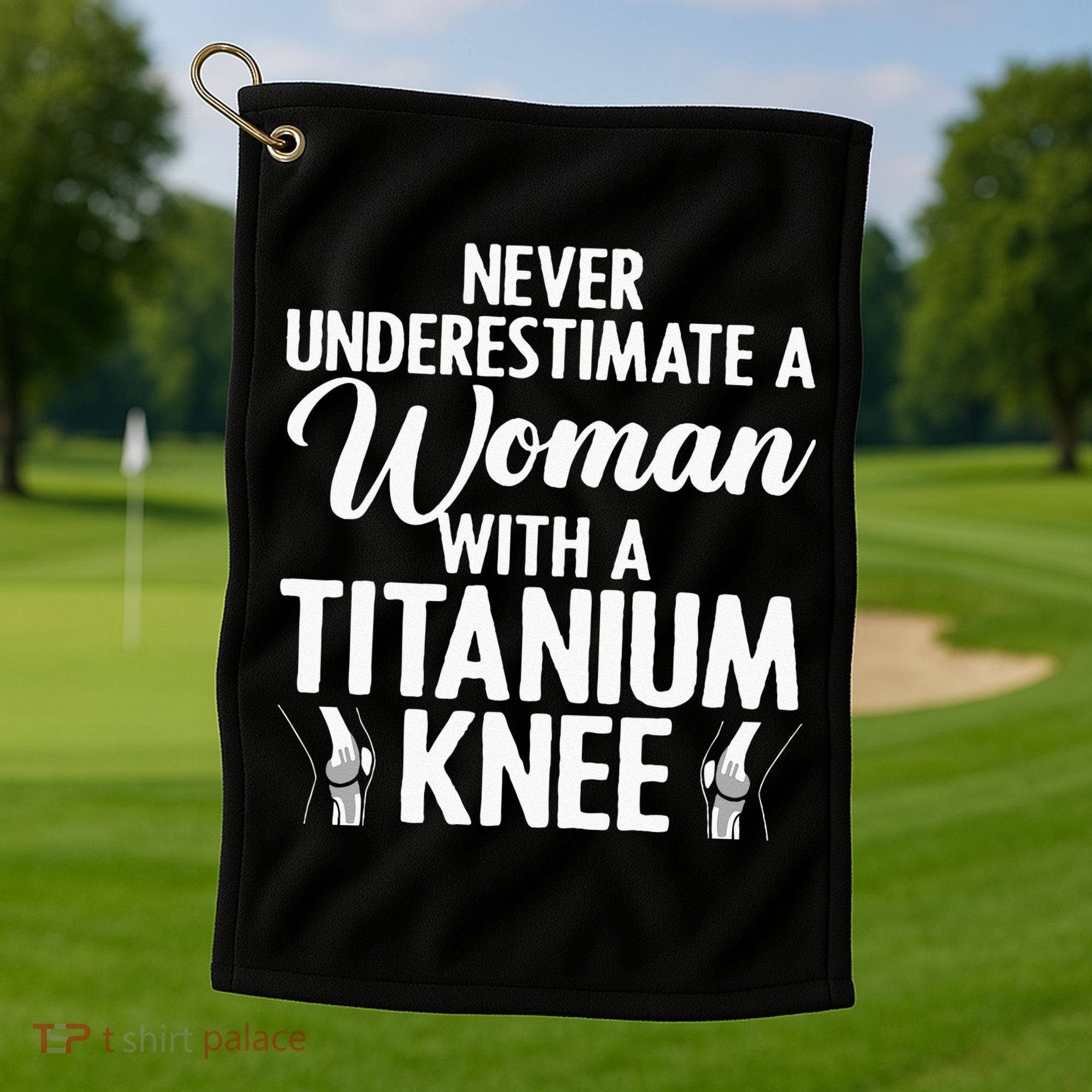 Cool Knee Surgery For Women Girls Titanium Knee Replacement Golf Towel