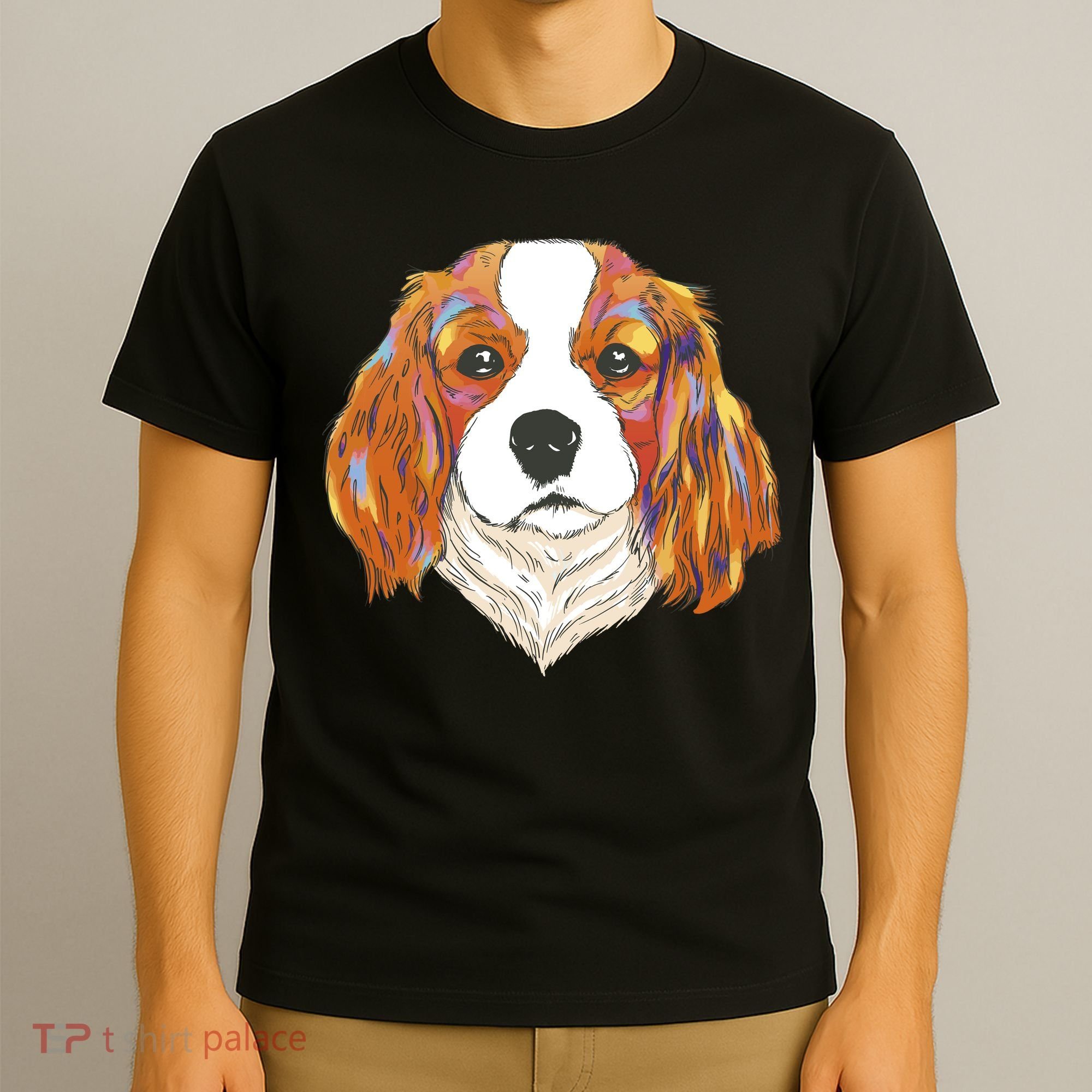 Cavalier King Spaniel Colorful Dog T-Shirt